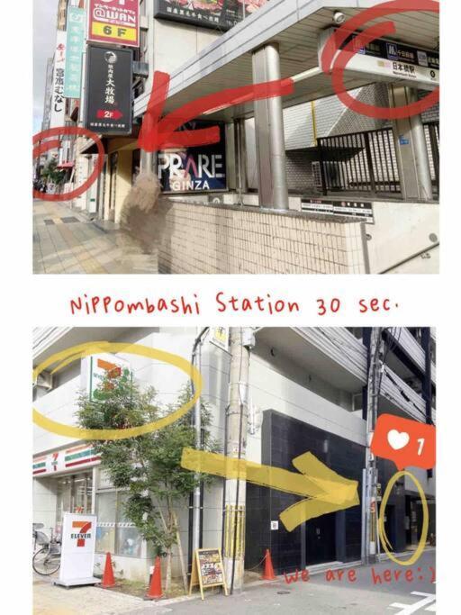 Open Sale高級民宿 絕佳地理位置大空間日本橋30秒 道頓堀 黒門市場 難波3房 可10人 Osaka Dış mekan fotoğraf
